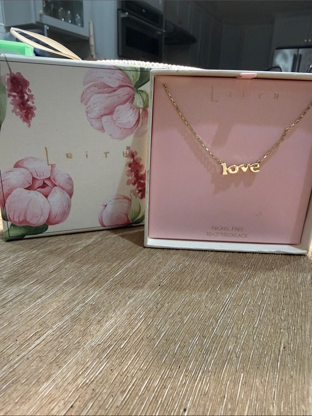 Leith Gold-tone 'Love' Script Pendant Necklace
